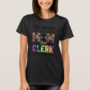 Camiseta Deus Me Deu Dois Títulos Mãe E Colega Leopard Tie