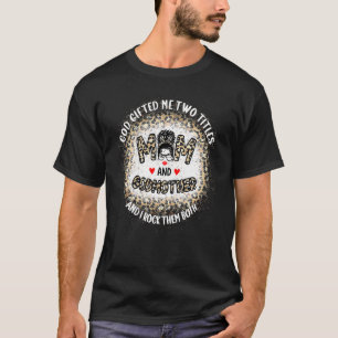 Camiseta Deus me deu dois títulos Mãe e Madrinha Mensagem M