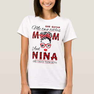 Camiseta Deus Me Deu Dois Títulos Mãe E Nina Dia de as mães