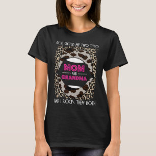 Camiseta Deus me deu dois títulos Mãe e Vovó Mulheres Vovó