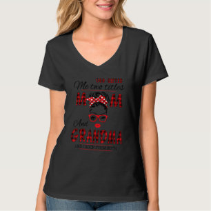 Camiseta Deus Me Deu Dois Títulos Mãe E Vovó Xadrez Vermelh