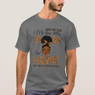 Camiseta Deus Me Deu Dois Títulos Mãe Meme Avó Melanin
