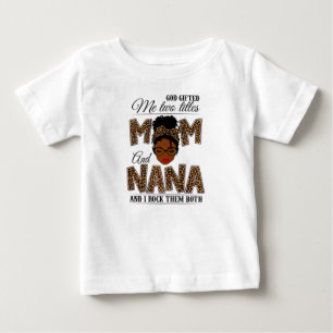 Camiseta Deus Me Deu Dois Títulos Mãe Nana Leopard Black