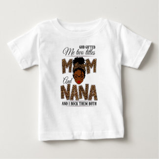 Camiseta Deus Me Deu Dois Títulos Mãe Nana Leopard Black