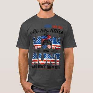 Camiseta Deus Me Deu Dois Títulos Mãe Tia Patriótica 4º De