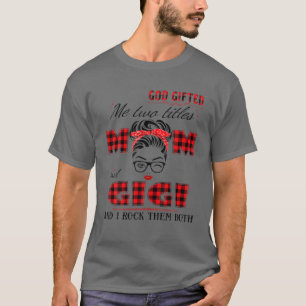 Camiseta Deus Me Deu Dois Títulos Mamãe E GIGI Piscar os 