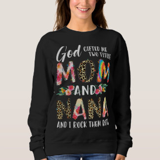 Camiseta Deus Me Deu Dois Títulos Mamãe E Nana Leopard Mulh