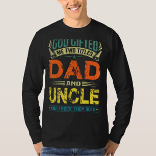 Camiseta Deus Me Deu Dois Títulos Pai E Tio Feliz Pai