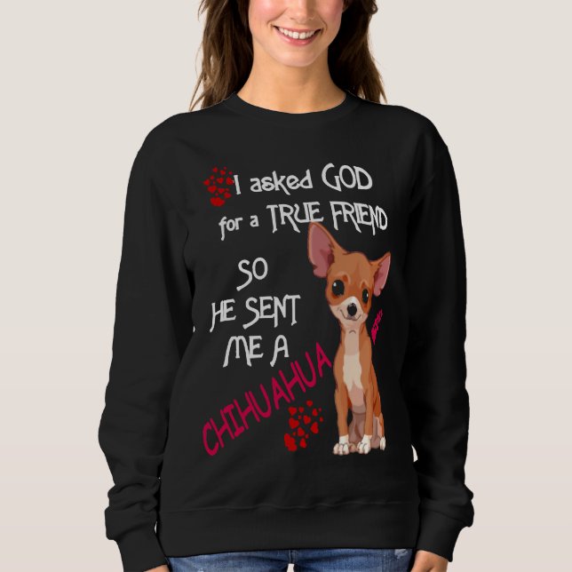 Camiseta Deus Me Enviou Um Cachorro Chihuahua Entrou (Frente)