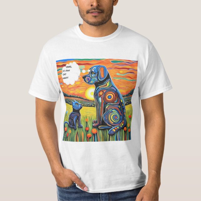 Camiseta Deus meu, é aquele gato novamente (Frente)