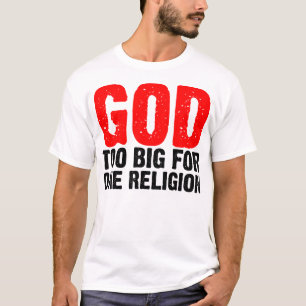 CAMISETA DEUS MUITO GRANDE PARA UMA RELIGIÃO