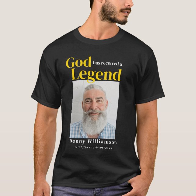 Camiseta Deus negro moderno recebeu um funeral de lenda T- (Frente)