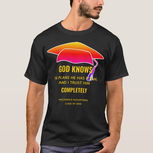 Camiseta DEUS Personalizado DE GRADUAÇÃO SABE OS PLANOS Jer (Frente)