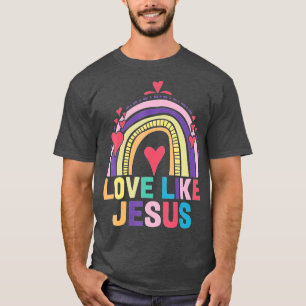 Camiseta Deus Religioso Amor Cristão Como Jesus Arco-Íris