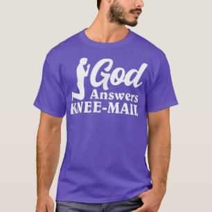 Camiseta DEUS responde ao correio do joelho seguindo Jesus
