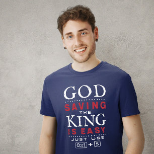 Camiseta Deus Salve o Rei Engraçado