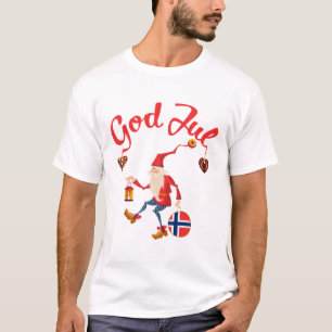Camiseta Deus saudita Feliz Natal norueguês Norway tomte g