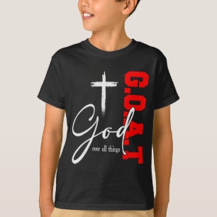 Camiseta Deus Sobre Todas as Coisas G O A T Cruz Motivação