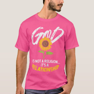 Camiseta Deus Sunflower Não Religião Relação Jesus Chri
