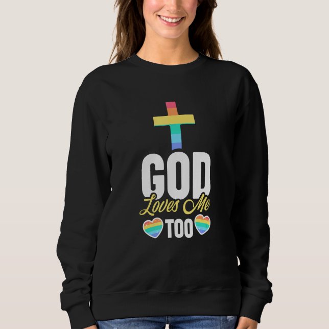 Camiseta Deus Também Me Ama - LGBT Homossexual Christian Ga (Frente)