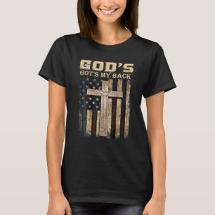 Camiseta Deus tem a minha bandeira americana cristã Jesus 