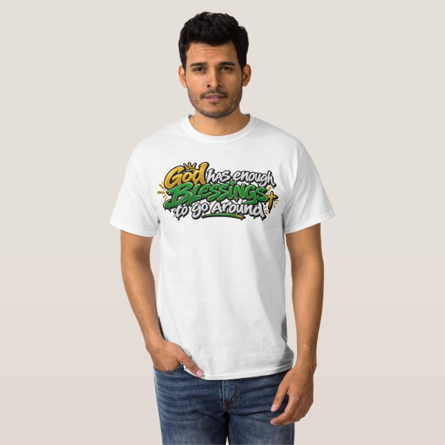 Camiseta Deus tem bênçãos de sobra para todos (Frente Completa)