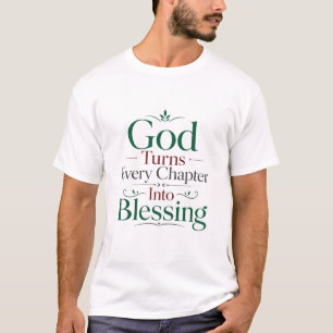 Camiseta Deus Transforma Todo Capítulo Em Bênção Escritura