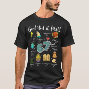 Camiseta Deus Vintage Fez Primeiro 67 Seis Sete Meme Christ