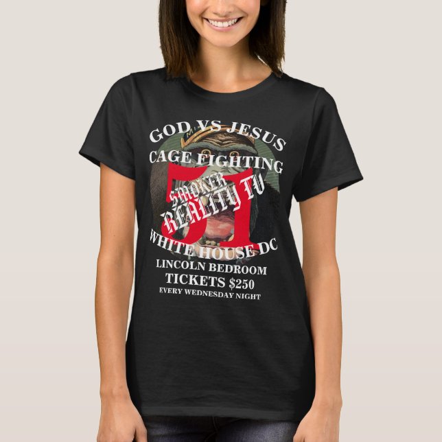 CAMISETA DEUS VS JESUS LUTA DE GAIOLA WASHINGTON DC LINCOLN (Frente)