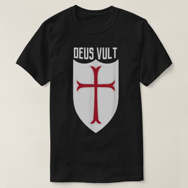 Camiseta Deus Vult Deseja Que É Cruzador Meme (Frente do Design)