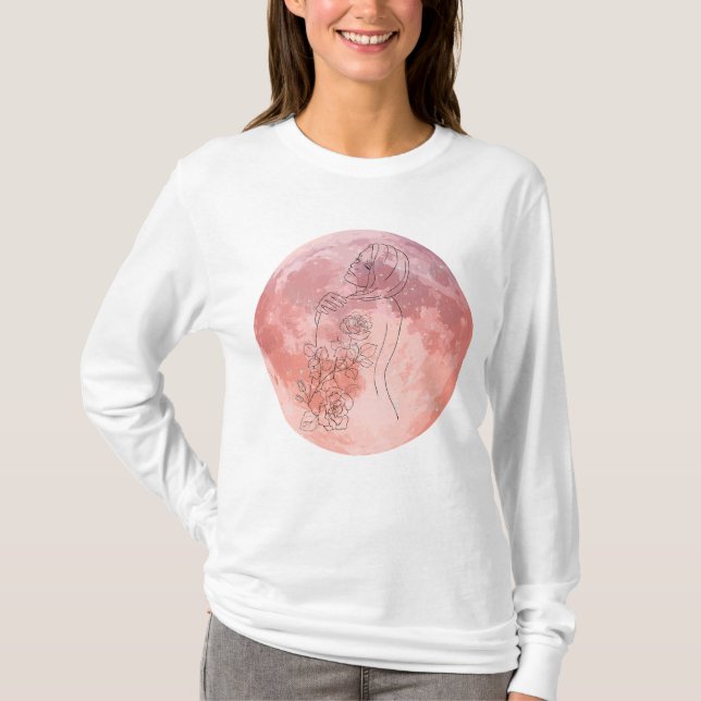 Camiseta Deusa da Lua Arte Celestial – Suave Energia Femini (Frente)