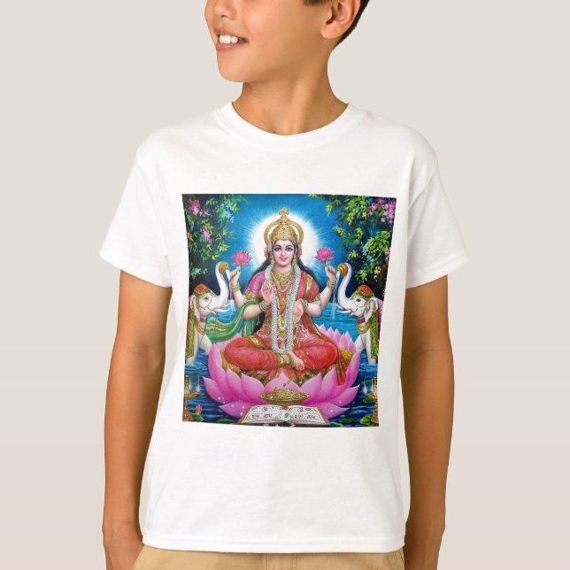 Camiseta Deusa de Lakshmi de amor, de prosperidade, e de (Frente)