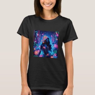 Camiseta Deusa de Light Neon brilha a fantasia florestal