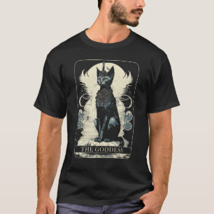 Camiseta Deusa do Gato Amante de Gato Preto Carta Tarot