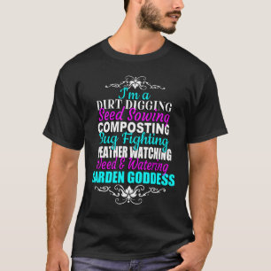 Camiseta Deusa do Jardim Jardinagem Mulheres Plantando Ja