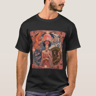 Camiseta Deusa dos Quatro Elementos - Art Nouveau, Rosa M