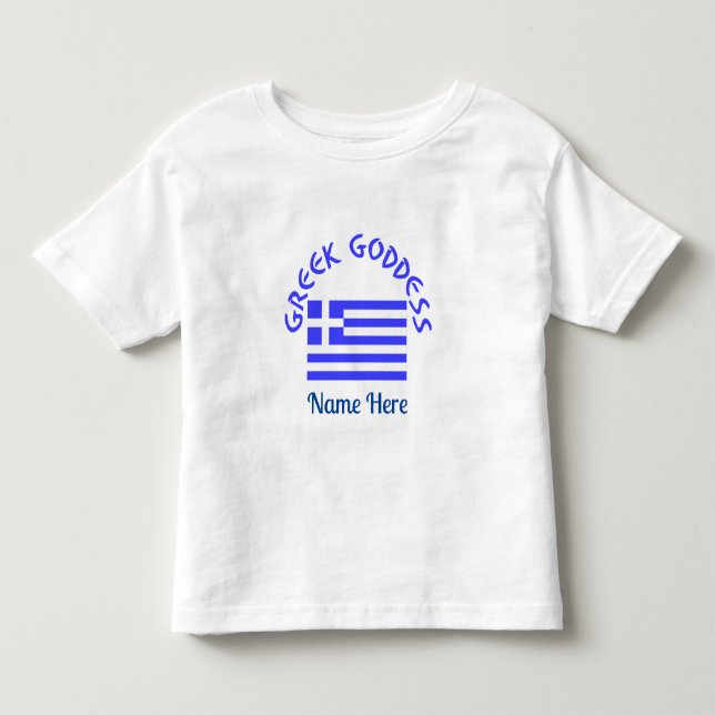 Camiseta Deusa Grega e Bandeira da Grécia Personalizada  (Frente)