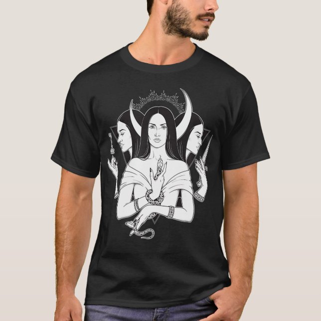 Camiseta Deusa Hecate Triplo Deusa da Lua Pagan Wicca (Frente)