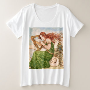 Camiseta Deusa Irlandesa Tocando Harpa – Art Nouveau Céltic