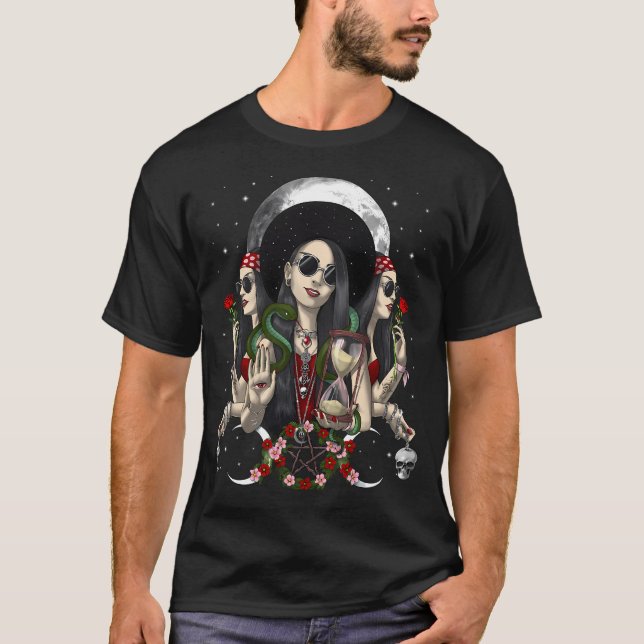 Camiseta Deusa Tríplice Lua Hécate (Frente)
