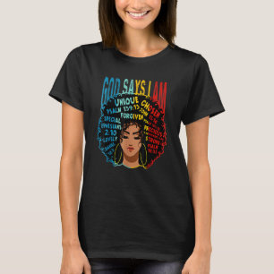Camiseta Deuses Dizem Que Sou Melanina Afro-Mulher História