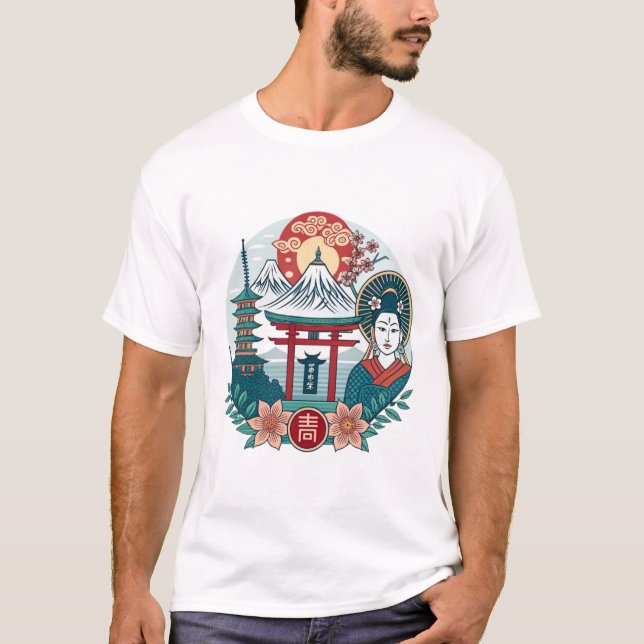 CAMISETA DEUSES E SANTUÁRIOS XINTOÍSTAS (Frente)