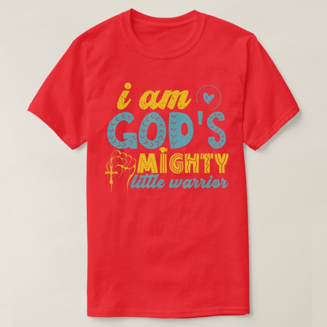 Camiseta Deuses Poderosos Meninos Cristãos Guerreiros (Frente do Design)