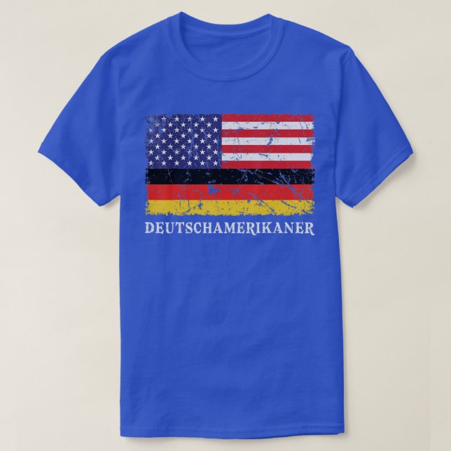 Camiseta Deutschamerikaner Alemão Americano Flag Oktoberf (Frente do Design)