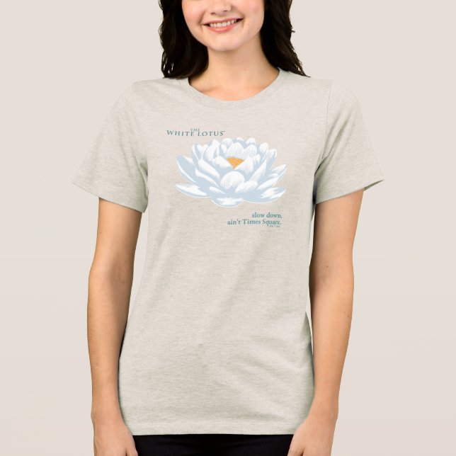 Camiseta Devagar, Ain Times Square - O Lotus Branco (Frente)