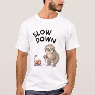 Camiseta Devagar - Engraçado De Lama De Caracol