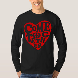 Camiseta Devemos Todos Vir Juntos Para O Retro Hippi Da Paz