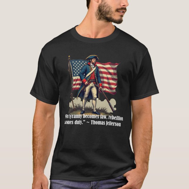 Camiseta Dever de Rebelião - Soldado Americano Patriótico T (Frente)