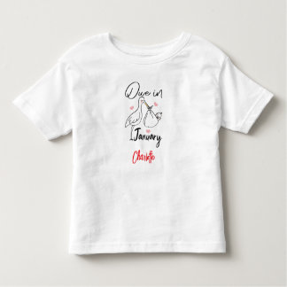 Camiseta Devida Em Janeiro Carregando De Swan Cute Um Bebê