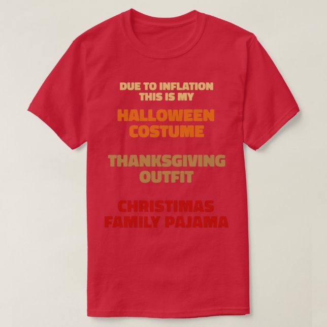 Camiseta Devido à Inflação no Natal 1 (Frente do Design)